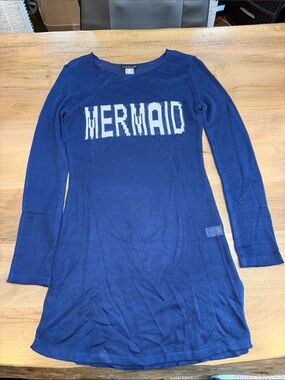 VENUS Navy Blue Knit 'MERMAID' Girls' Casual Dress